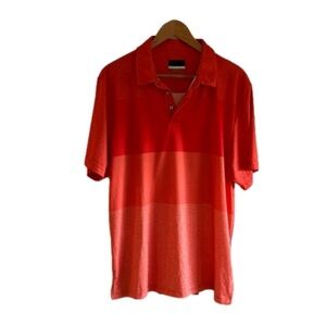 Jack Nicklaus Orange 3 Tones Golf Collared Polo Short Sleeves Shirt Size Large